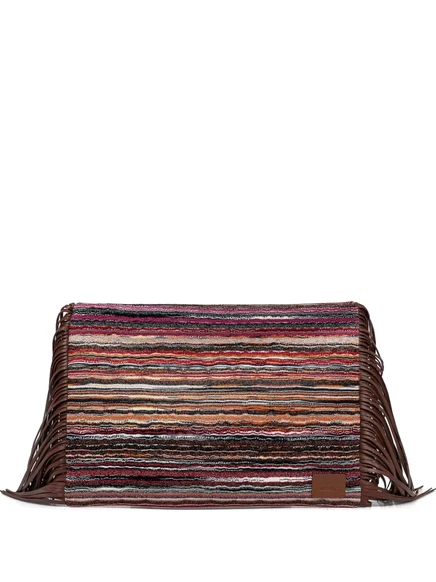 Женская сумка-клатч Missoni с бахромой, коричневая