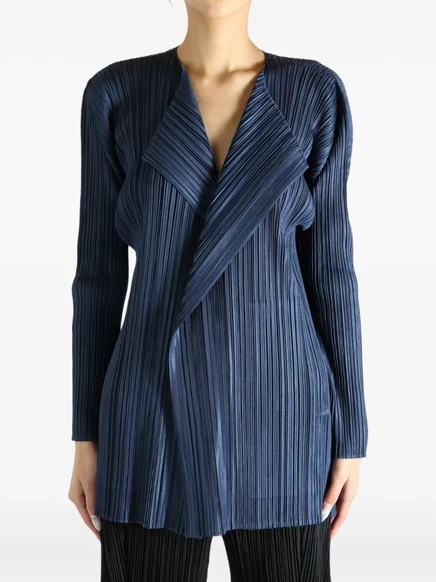 Женское пальто Pleats Please Issey Miyake оверсайз, синее