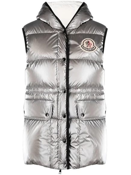 Пуховик Moncler Hera с капюшоном silver