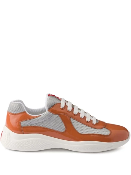 Кроссовки с панелями Prada America's Cup orange