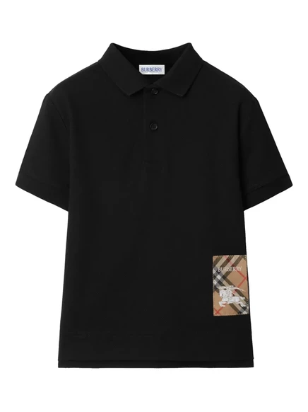 Поло для мальчиков Burberry Kids с эмблемой, черное