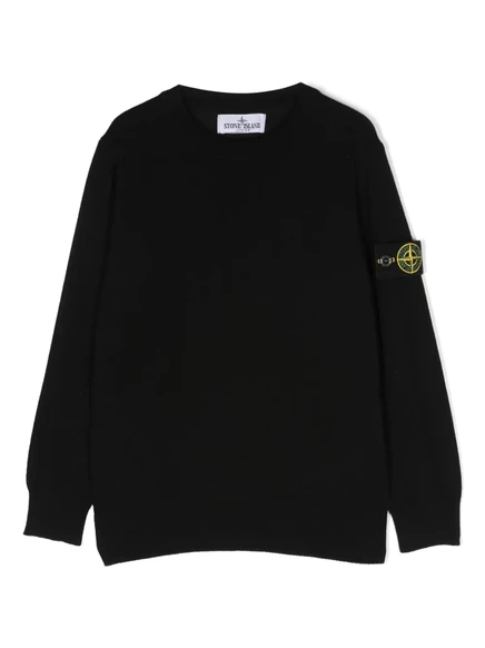 Детский джемпер Stone Island Junior с логотипом Compass, черный