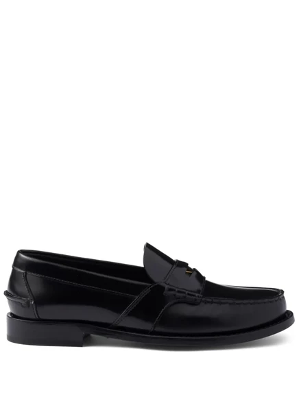 Мокасины из матовой кожи Prada black