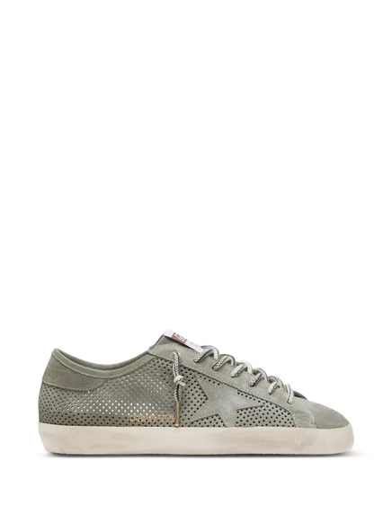 Golden Goose Super-Star LTD sneakers van geperforeerd suède met bijpassende suède ster groen