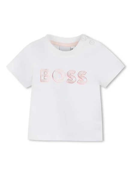 Детская футболка Boss Kidswear с логотипом, белая