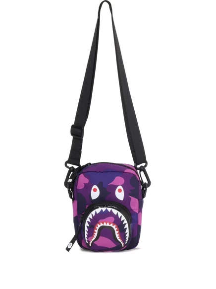 Камуфляжная сумка-мессенджер BATHING APE® с головой акулы для купания purple