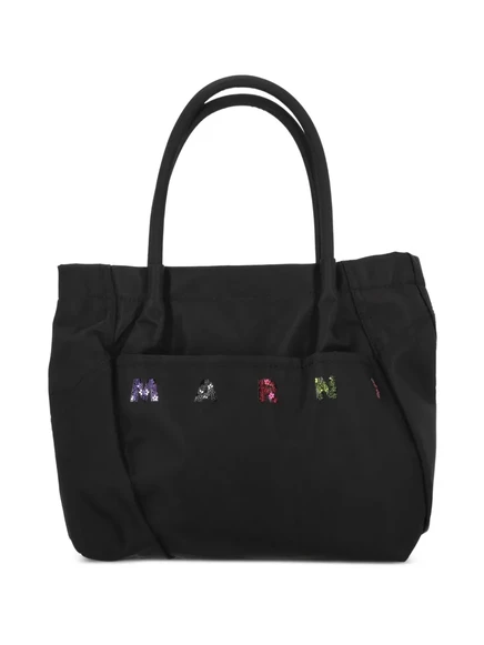 Детская сумка-тоут Marni Kids с пайетками, черная