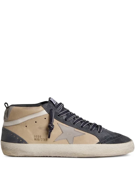 Мужские замшевые кроссовки Golden Goose Mid Star, бежевые