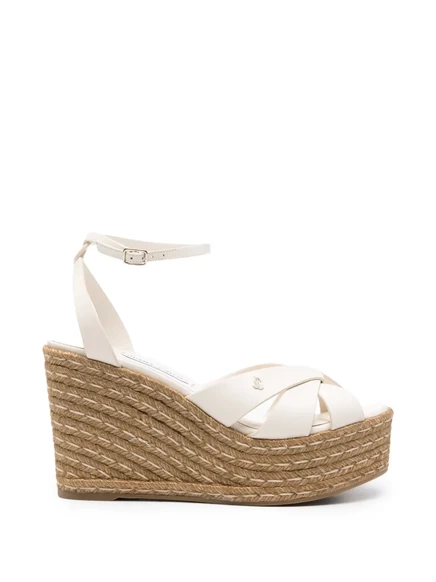 Женские босоножки Jimmy Choo Korra 100 на танкетке, белые