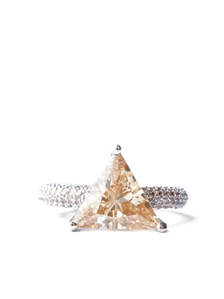 Женское кольцо Izabel Display Mega Triangle треугольное, позолоченное, золотистое