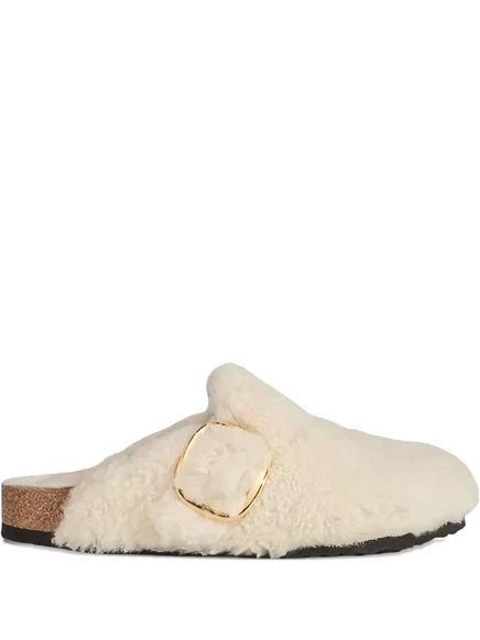 Мужские тапочки Birkenstock Boston из овчины, белые