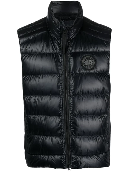 Стеганый пуховый жилет с логотипом Canada Goose и аппликацией black