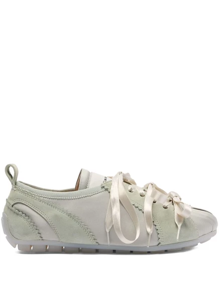 Кроссовки для балерины Simone Rocha с атласной лентой green