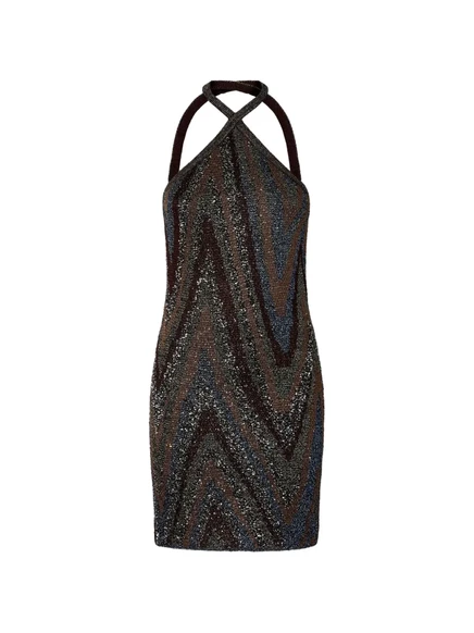Женское платье Missoni с зигзагом, коричневое