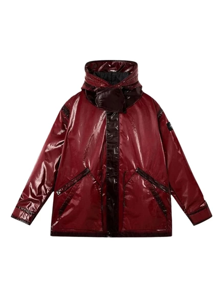 Мужская парка Stone Island с призматическим эффектом, бордовая