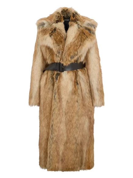 Женское пальто Roberto Cavalli искусственный мех, коричневое