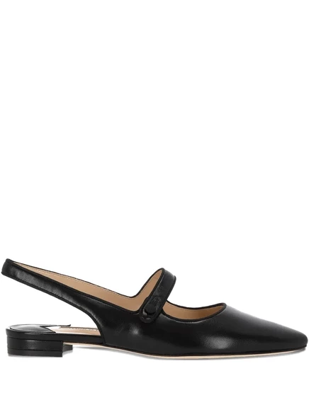 Плоские туфли-лодочки Manolo Blahnik с откидной спинкой black