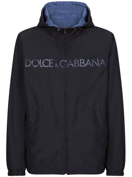 Мужская двусторонняя парка Dolce & Gabbana с логотипом, синяя
