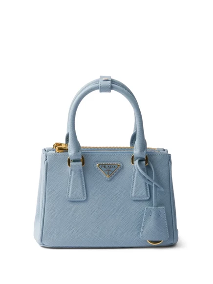 Женская сумка Prada Galleria mini тоут, голубая