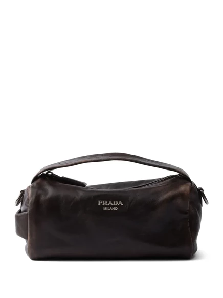 Мужская сумка через плечо Prada из наппы, коричневая