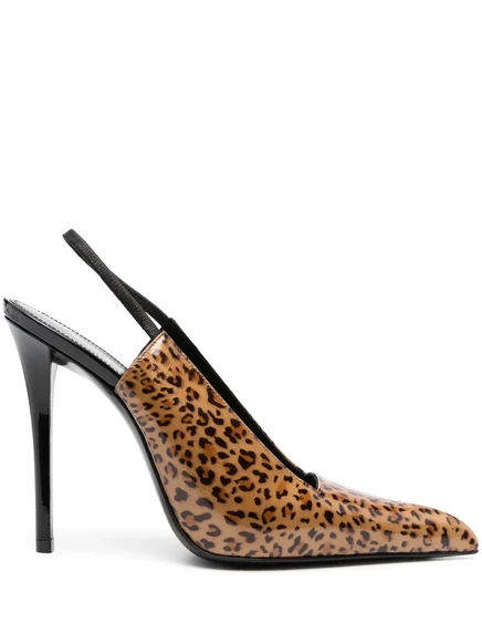 Женские туфли Saint Laurent Raven 120 мм, леопардовые