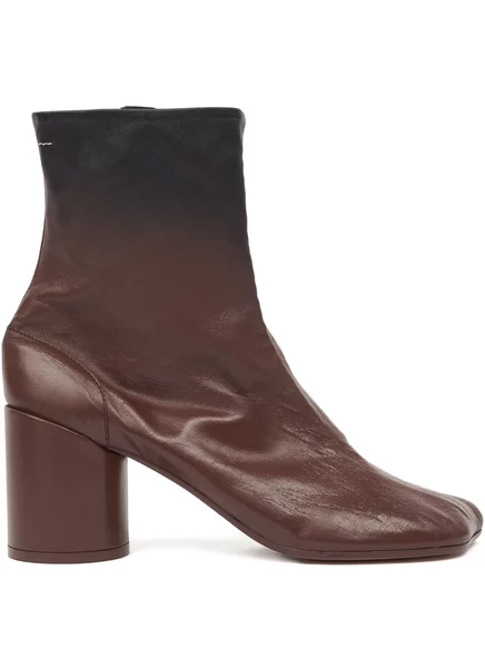 Кожаные ботильоны MM6 Maison Margiela 90 мм brown