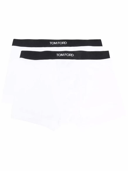 Мужские трусы-брифы Tom Ford 2 шт. с логотипом на поясе, белые