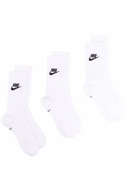 Носки Nike 3-пак с логотипом, бело-черные