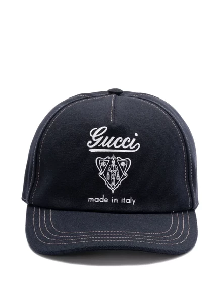 Мужская бейсболка Gucci из хлопка, темно-синяя