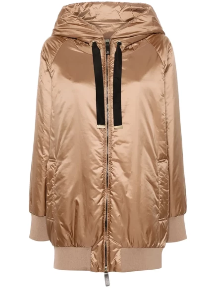 Женская парка Max Mara с капюшоном, коричневая
