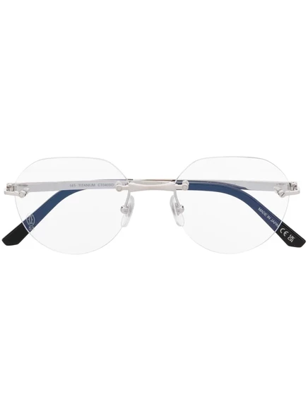 Мужские очки Cartier Eyewear без оправы, серебристые