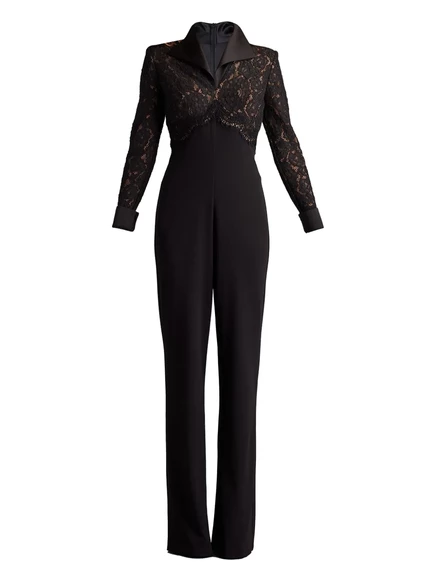 Женский комбинезон Tadashi Shoji с кружевом, черный