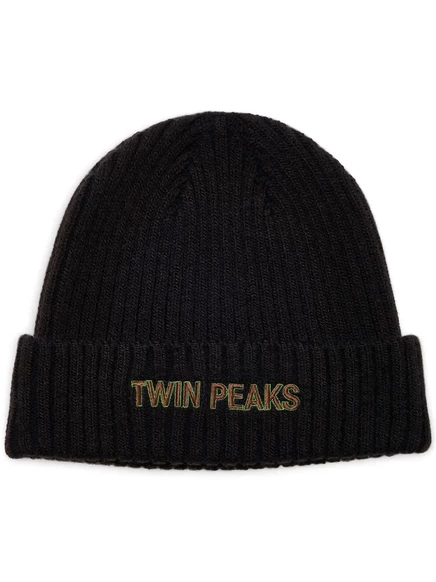 Мужская вязаная шапка Undercover Twin Peaks в рубчик, черная