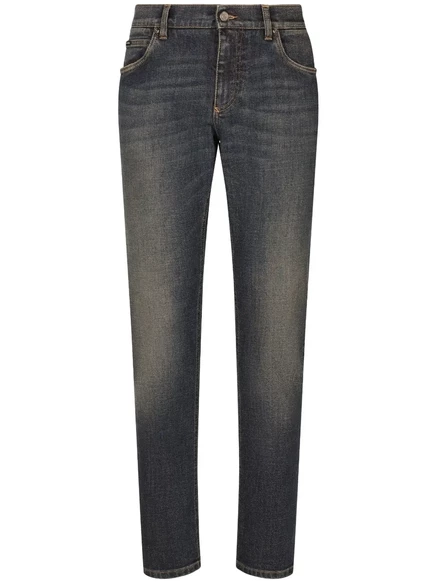 Мужские джинсы Dolce & Gabbana slim из стрейч-денима, синие
