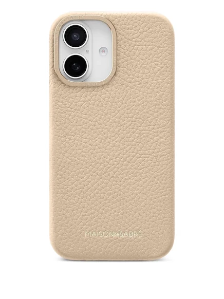 Кожаный чехол MAISON de SABRÉ для iPhone 16, бежевый