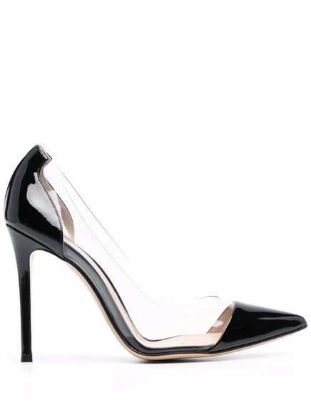 Туфли-лодочки из лакированной кожи Gianvito Rossi Plexi 105 мм black