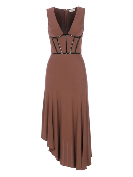 Асимметричное платье Elisabetta Franchi brown
