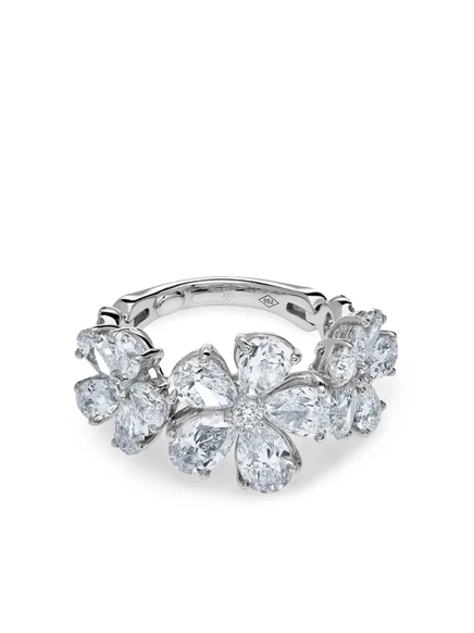 Женское кольцо Jewels Aficionado Flower 18kt белое золото