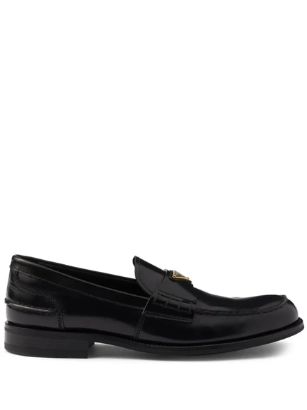 Мужские кожаные лоферы Prada, чёрные