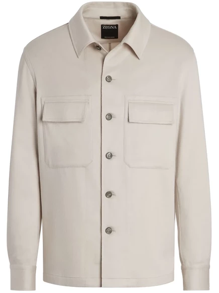 Мужская рубашечная куртка Zegna Alba Oasi из кашемира, белая