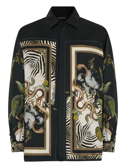 Шелковая рубашка Roberto Cavalli black