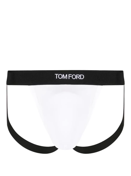 Мужские брифы Tom Ford с логотипом на поясе, белые