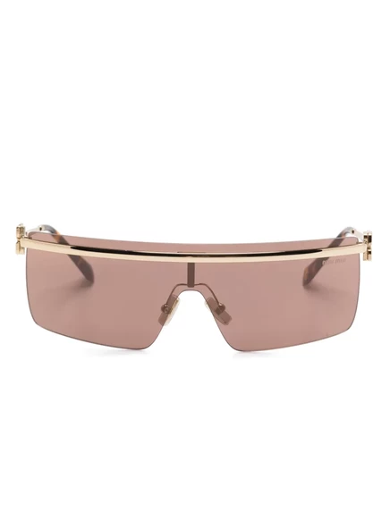 Солнцезащитные очки Miu Miu щитовые, золотистые