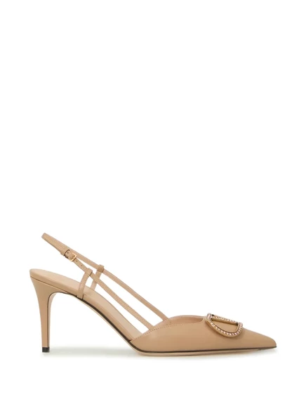 Женские туфли-слингбэки Valentino Garavani VLogo Signature, розовые