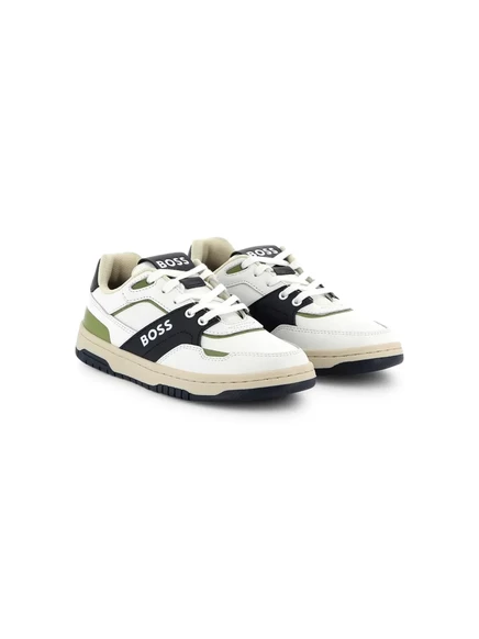 Кроссовки для мальчиков Boss Kidswear панельные, белые