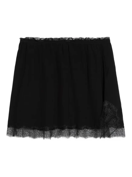 Женская мини-юбка Zadig & Voltaire Jarvisa с кружевной отделкой, черная