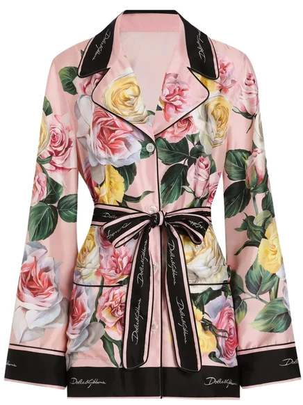 Рубашка с цветочным принтом от Dolce & Gabbana pink