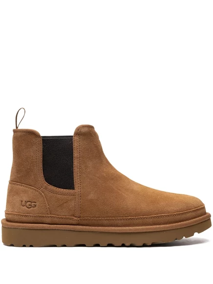Мужские ботинки Ugg с овчиной и логотипом, коричневые