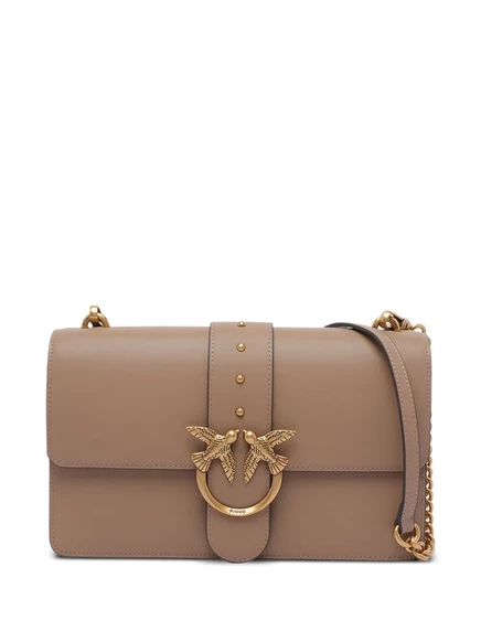 Сумка PINKO Classic Love One на плечо, бежевая