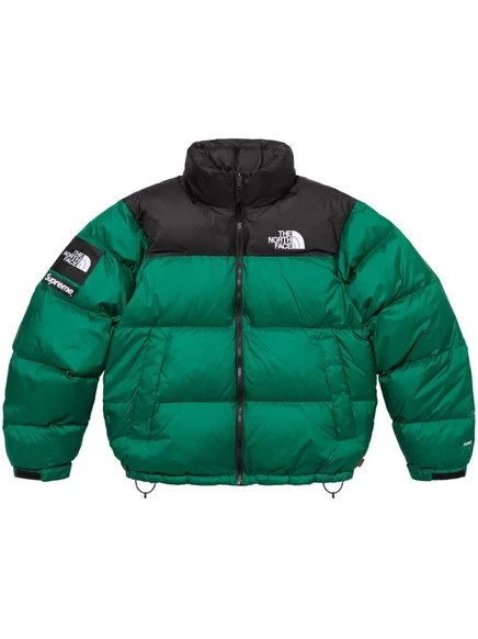 Мужская пуховая куртка Supreme x The North Face Nuptse, темно-зеленая
